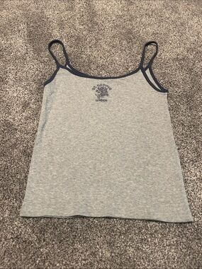 Brandy Melville Heather Grey Tank with Navy Trim